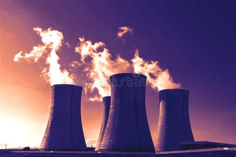 Nuclear Power Plant Dukovany at Sunset in Czech Republic Europe Stock Photo - Image of ...