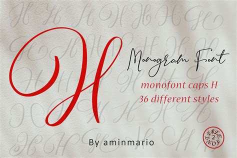 Monogram H | Monofont Caps H Font by aminmario · Creative Fabrica | Script monogram, Monogram ...