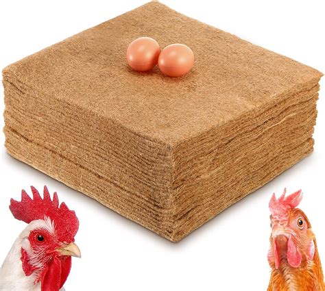 24 Pack Natural Hemp Chicken Nesting Pads Reusable Hens Nest Bedding Mats Chicken Nesting Box ...