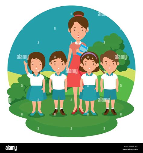 teacher with student cartoon Stock Vector Image & Art - Alamy