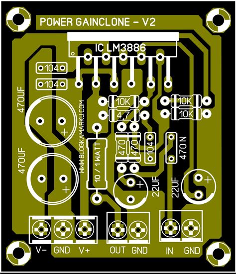 PCB Layout Power amplifier Gain Clone LM 3886 – BLOGKAMARKU