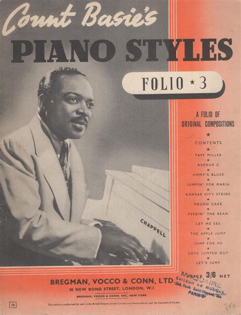 Count Basie's Piano Styles folio 3 by Count Basie: Très bon Couverture ...