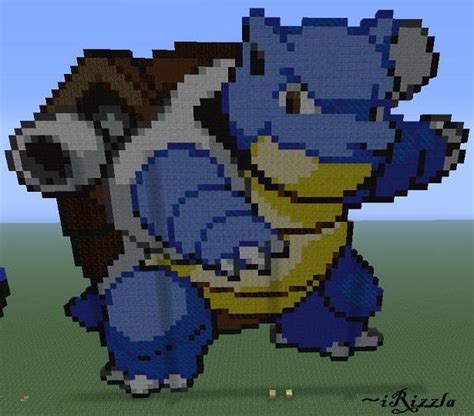 #009 - Blastoise (Minecraft Pixel Art) by iRizzla on DeviantArt