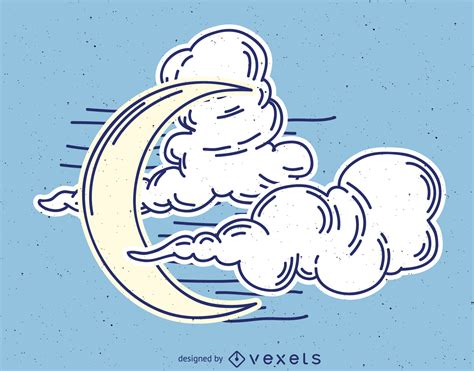 Moon And Clouds Drawing at PaintingValley.com | Explore collection of ...