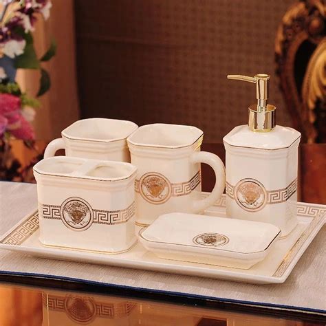 6 pcs Versace bathroom set in 2022 | Bathroom sets, Bathroom ...