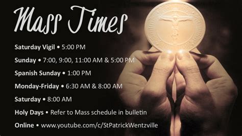 Mass Schedule & Offerings | St. Patrick Church