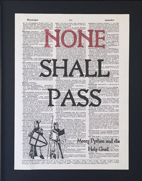 None shall pass Monty Python and the Holy Grail Media Room | Etsy