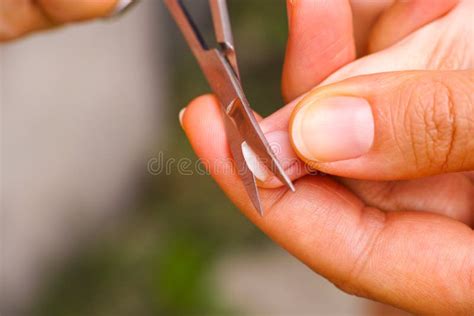 Mother Hold Childs Finger and Cut Fingernail by Nail Scissors Stock Image - Image of woman ...
