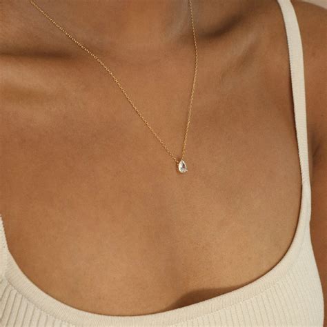 Dainty Rae Teardrop Diamond Necklace | Caitlyn Minimalist