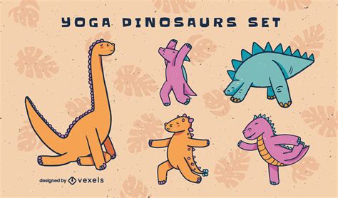 Dinosaurio De Dibujos Animados Verdes Haciendo Yoga Asanas De Yoga | The Best Porn Website