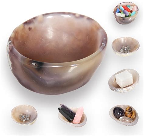 Amazon.com: Orientrea Agate Decorative Bowls, Approximately 3.1"- 4.1 ...