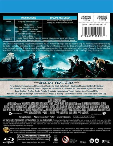 Harry Potter And The Order Of The Phoenix (Blu-ray 2007) | DVD Empire