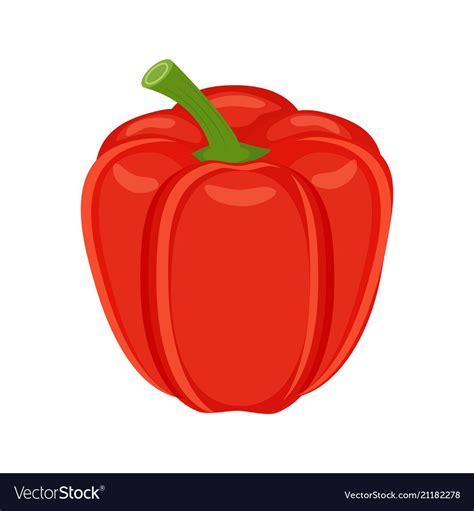 Colorful red bell pepper vegetable vector image on VectorStock | Stuffed bell peppers, Stuffed ...