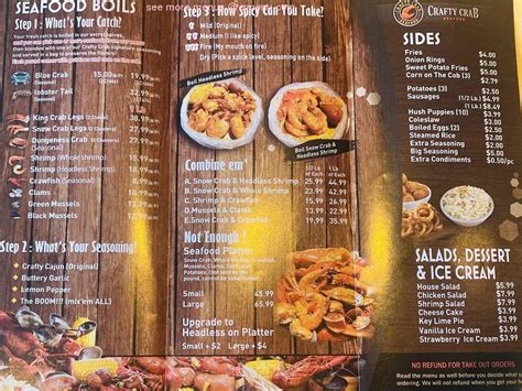 Menu at Crafty Crab restaurant, Pearland