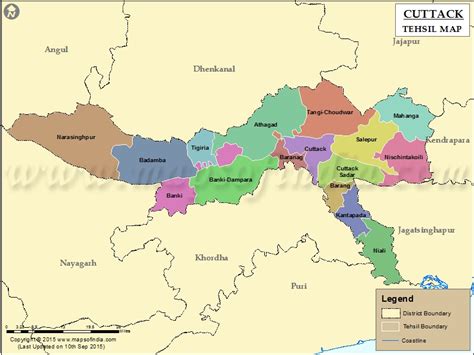 Cuttack Tehsil Map, Cuttack Tehsils