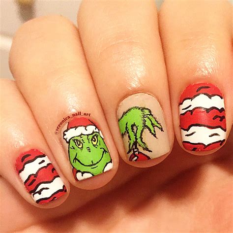 How The Grinch Stole Christmas nail art | Christmas nail designs, Christmas nail art, Christmas ...
