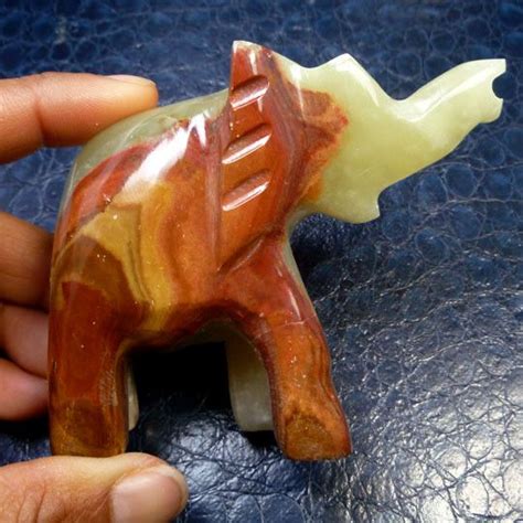 774 CTS ELEPHANT ONYX CARVING MS 849 | Carving, Elephant, Flower carving