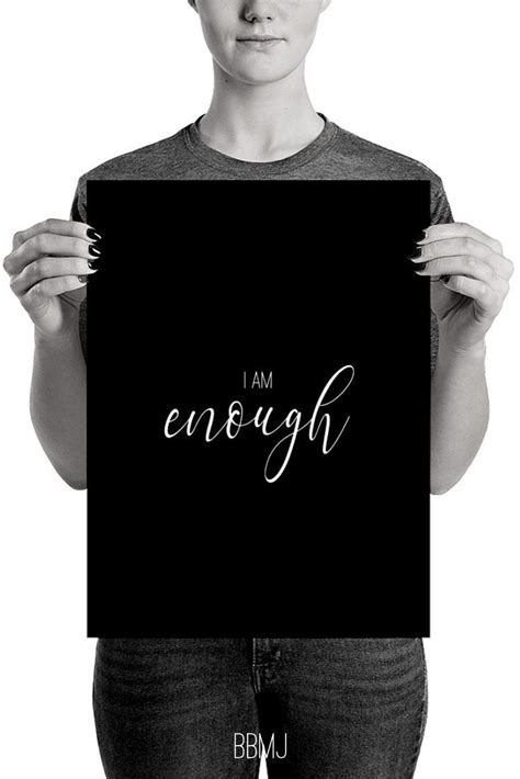 I Am Enough Typography Print Wall Art Quote Digital Art | Etsy | Motivational prints, Printable ...