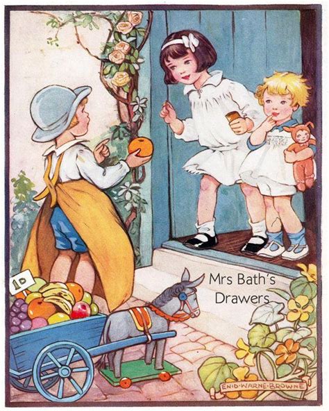 Vintage Childrens Illustration, Children buying fruit, 1930s childrens book picture, Digital ...