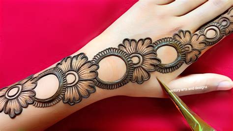 New stylish back hand mehndi design | easy mehndi design | mehndi ka ...