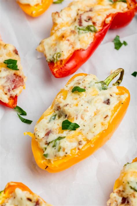 Cream Cheese Stuffed Mini Peppers | Recipe | Sweet pepper recipes ...