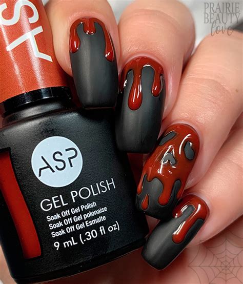 12 NAILS OF HALLOWEEN: Creepy Dripping Blood Gel Nail Art - Prairie Beauty