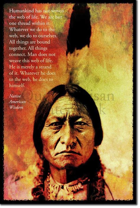 Native American Indian Quote Poster "The web of life..." Photo Print Art Gift 12x8 Inch Native ...