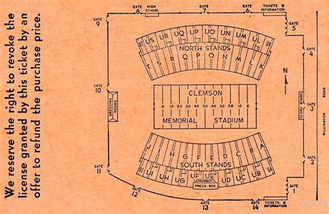 Clemson Memorial Stadium Map