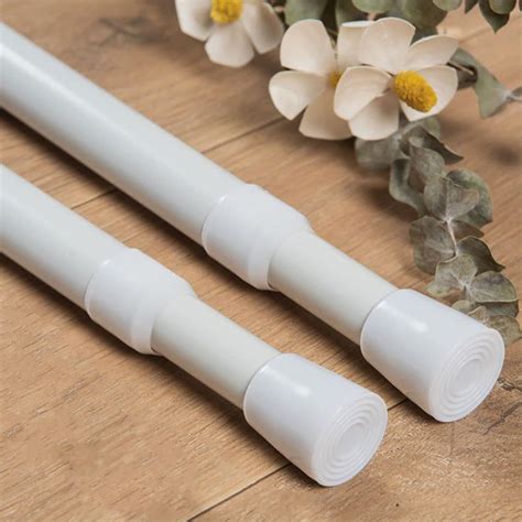 2PCS Net Curtain Rods Extendable Tension Rods for Net Curtains Spring Loaded Tension Rod for ...