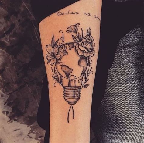 globe light bulb | Side tattoos, Tattoos for guys, Friend tattoos