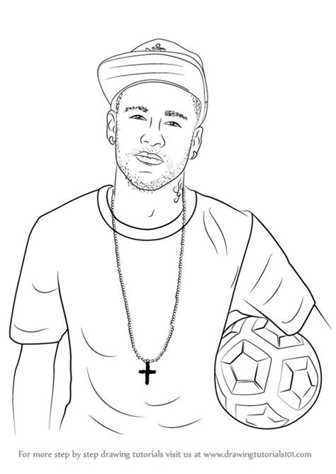 a drawing of a man holding a soccer ball and wearing a cross on his chest