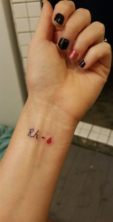 Rh- Rare blood type tattoo. | Type tattoo, Blood type tattoo, Tattoos