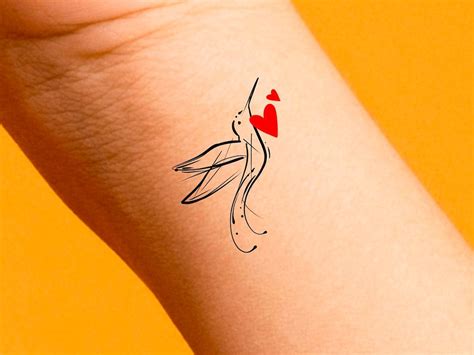 Hummingbird Love Temporary Tattoo / Bird Tattoo / Animal Tattoo - Etsy