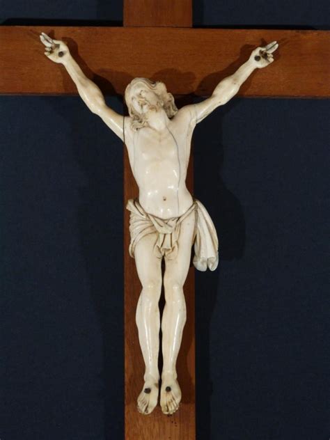 Antique for sale Ivory Crucifixion of Jesus on the cross Baroque sculpture Cross Crucifix ...
