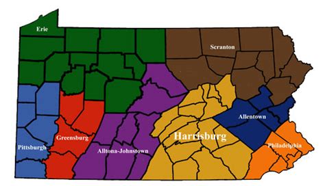 Map of all Dioceses in PA - Roman Catholic Diocese of Harrisburg