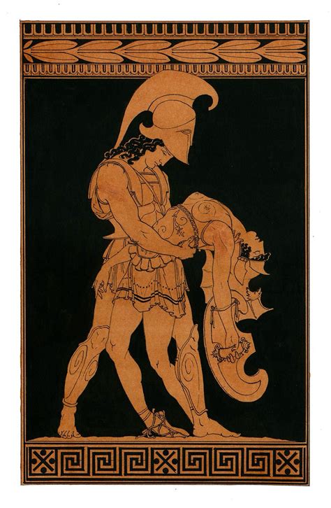 Achilles hold the body of Pentheselia , the Amazon. | Greek mythology art, Ancient greek art ...