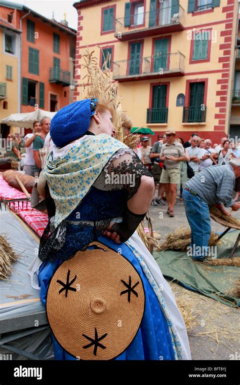 Celebration of the village of Saint MArtin. People are dressed with ...