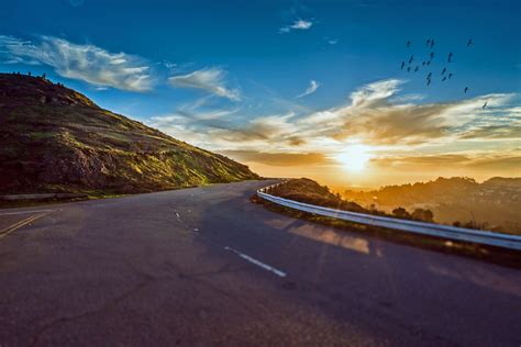 Mountain Road Sunset Free Stock Photo - Public Domain Pictures
