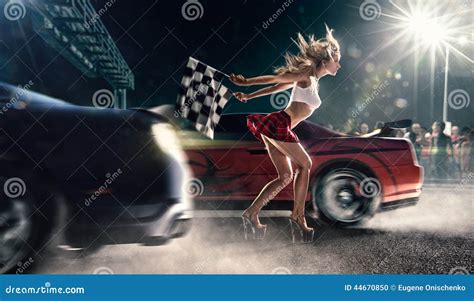 Street racing start stock photo. Image of girl, illuminated - 44670850