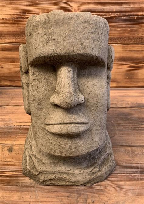 Stone Garden Large Easter Island Head Moai Tiki Head Statue | Etsy