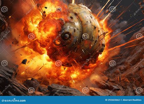 An Explosion in Space with a Large Ball of Fire Coming Out of it Stock Illustration ...