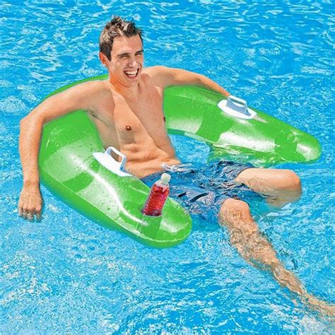 Premium Inflatable Floating Pool Lounge Chair With Cup Holder– Zincera