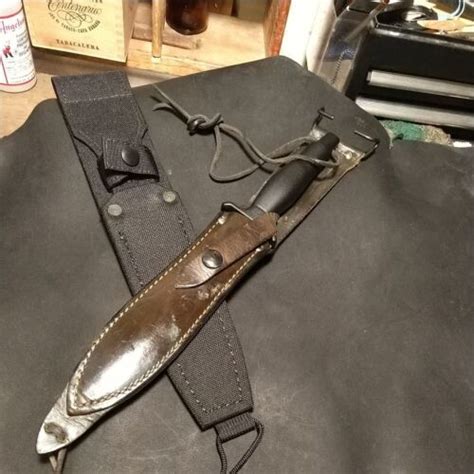 GERBER MARK II KNIFE W/CORDURA SHEATH AND VINTAGE OLIVE GREEN LEATHER PT2 SHEATH | #4603393174