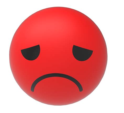 triste, 3d renderizar emoji vermelho 9315165 PNG