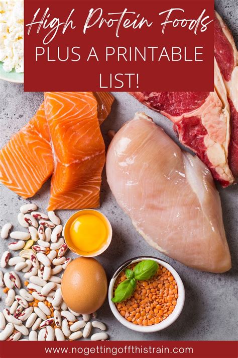 List of High Protein Foods Plus Printable Sheet No Getting Off This