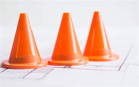 Premium Photo | Construction Cone Layout Plan for Traffic Control On White Background