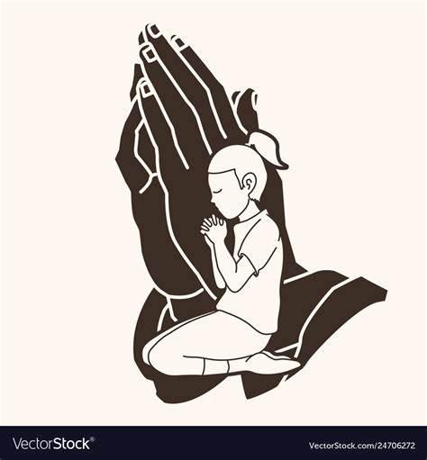 Girl prayer christian praying graphic Royalty Free Vector