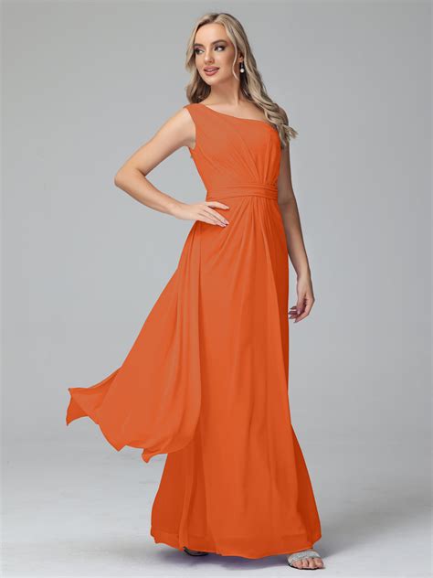 Daphne One Shoulder Chiffon Bridesmaid Dresses With Split