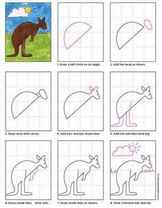 How to Draw a Kangaroo | Easy drawings, Kangaroo drawing, Drawing lessons