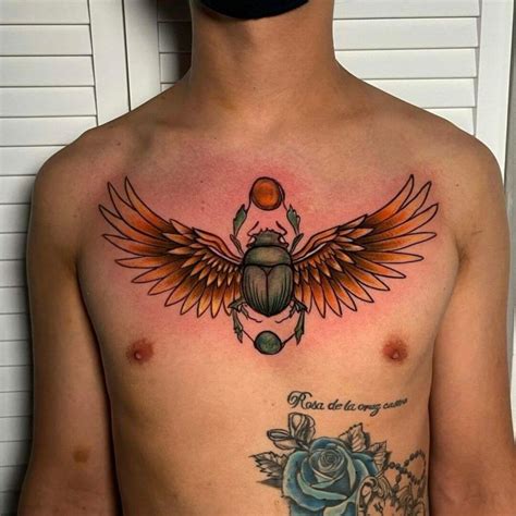 Scarab Beetle Chest Tattoo